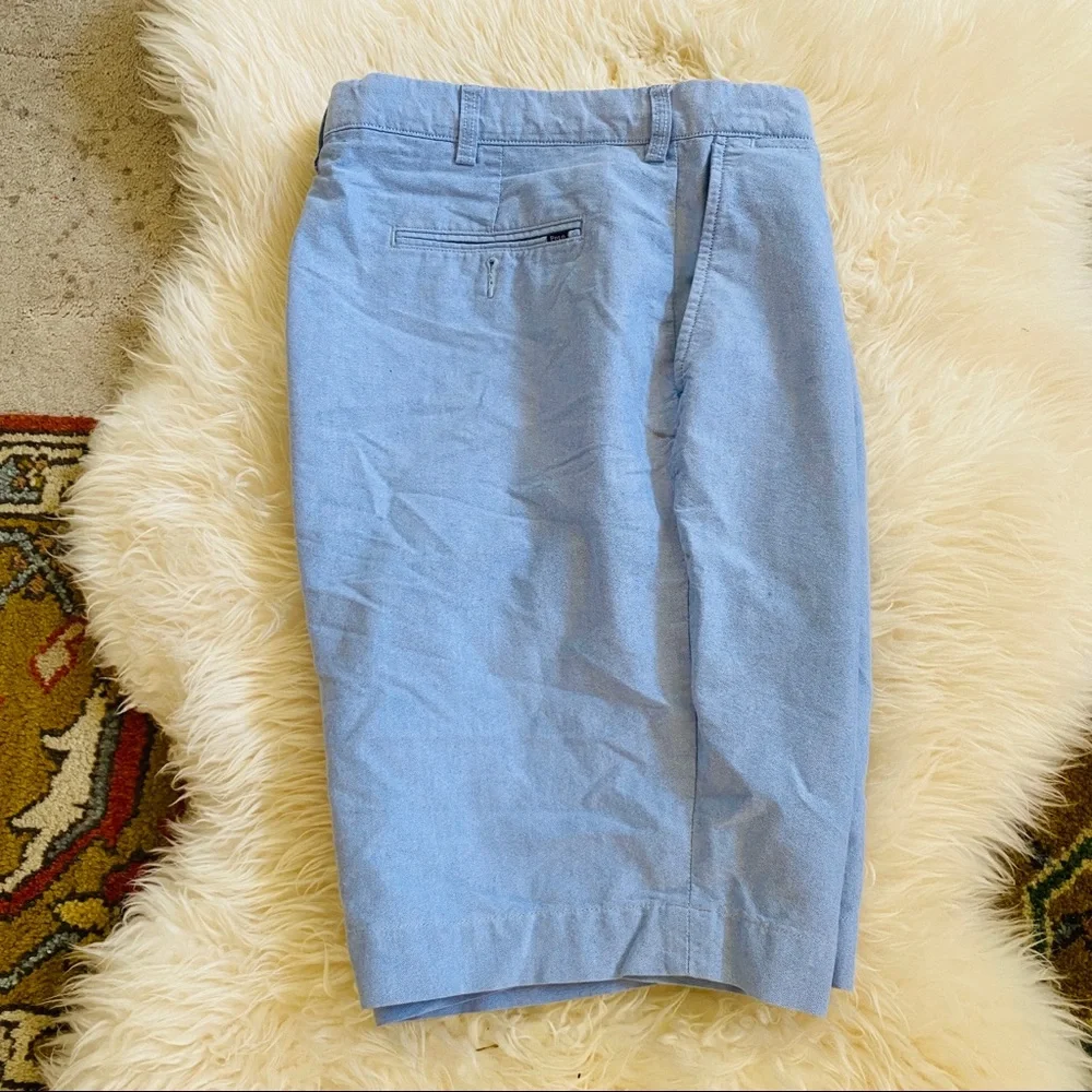 Polo Ralph Lauren mens light blue cotton Oxford shorts flat front 38